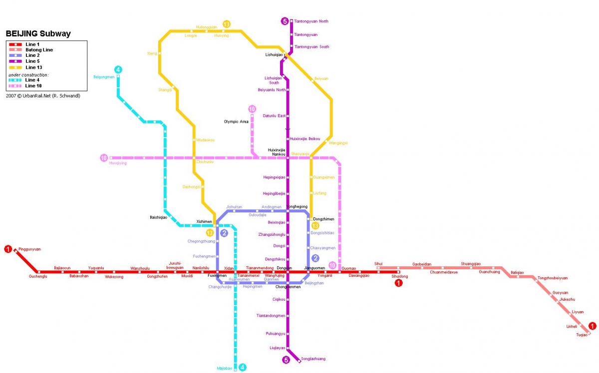 mappa di Pechino e la città sotterranea