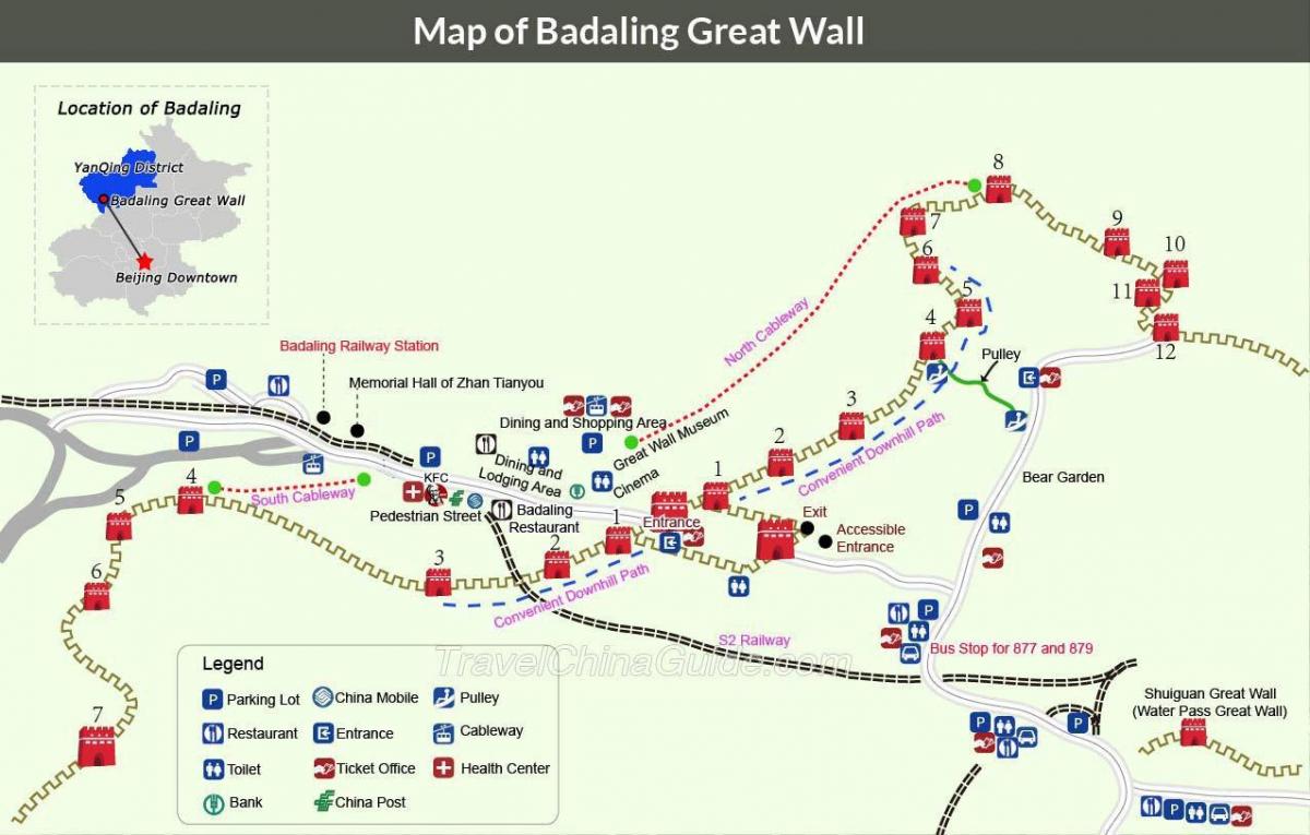 Pechino grande muraglia mappa