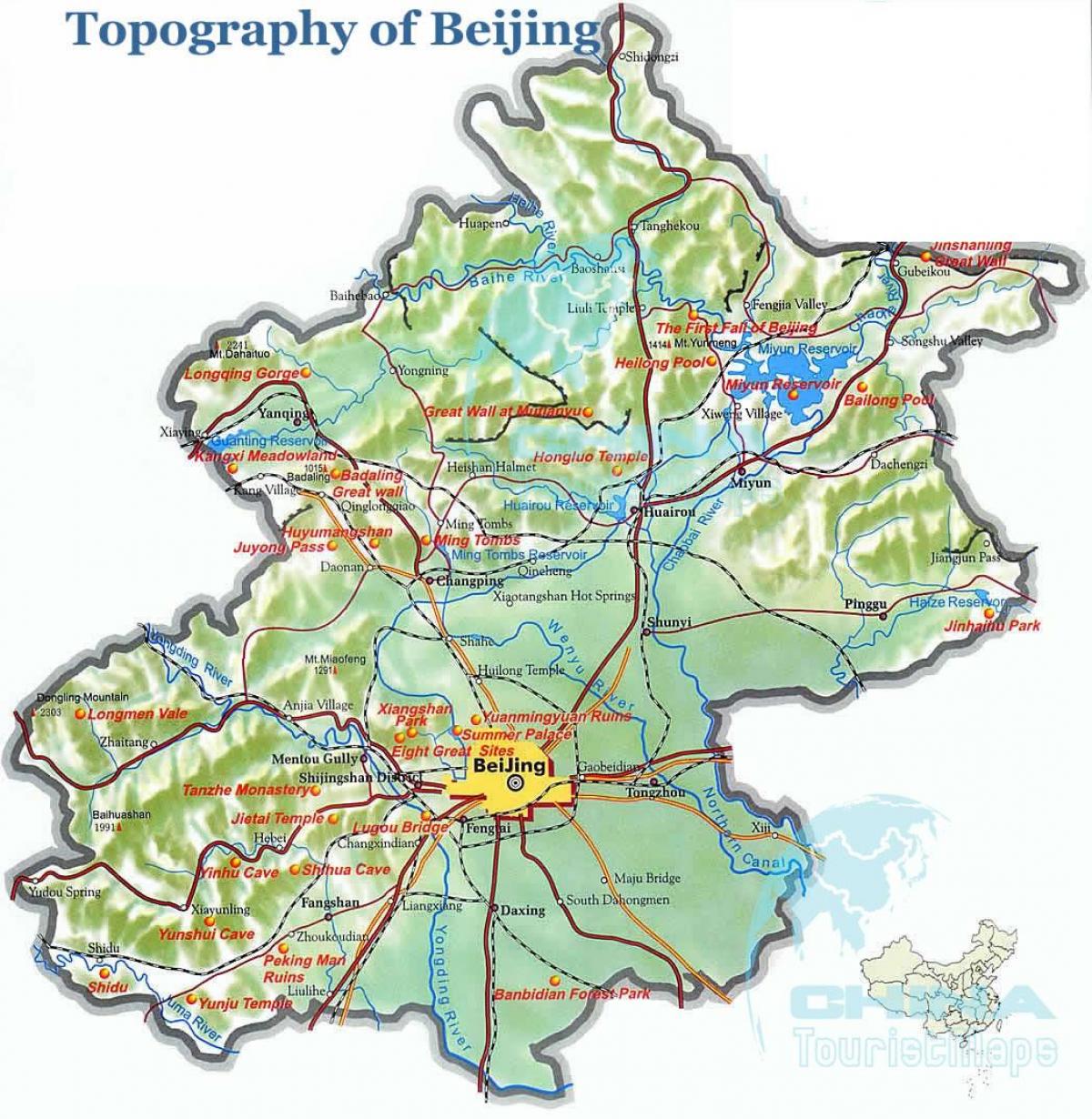 mappa di Pechino topografica