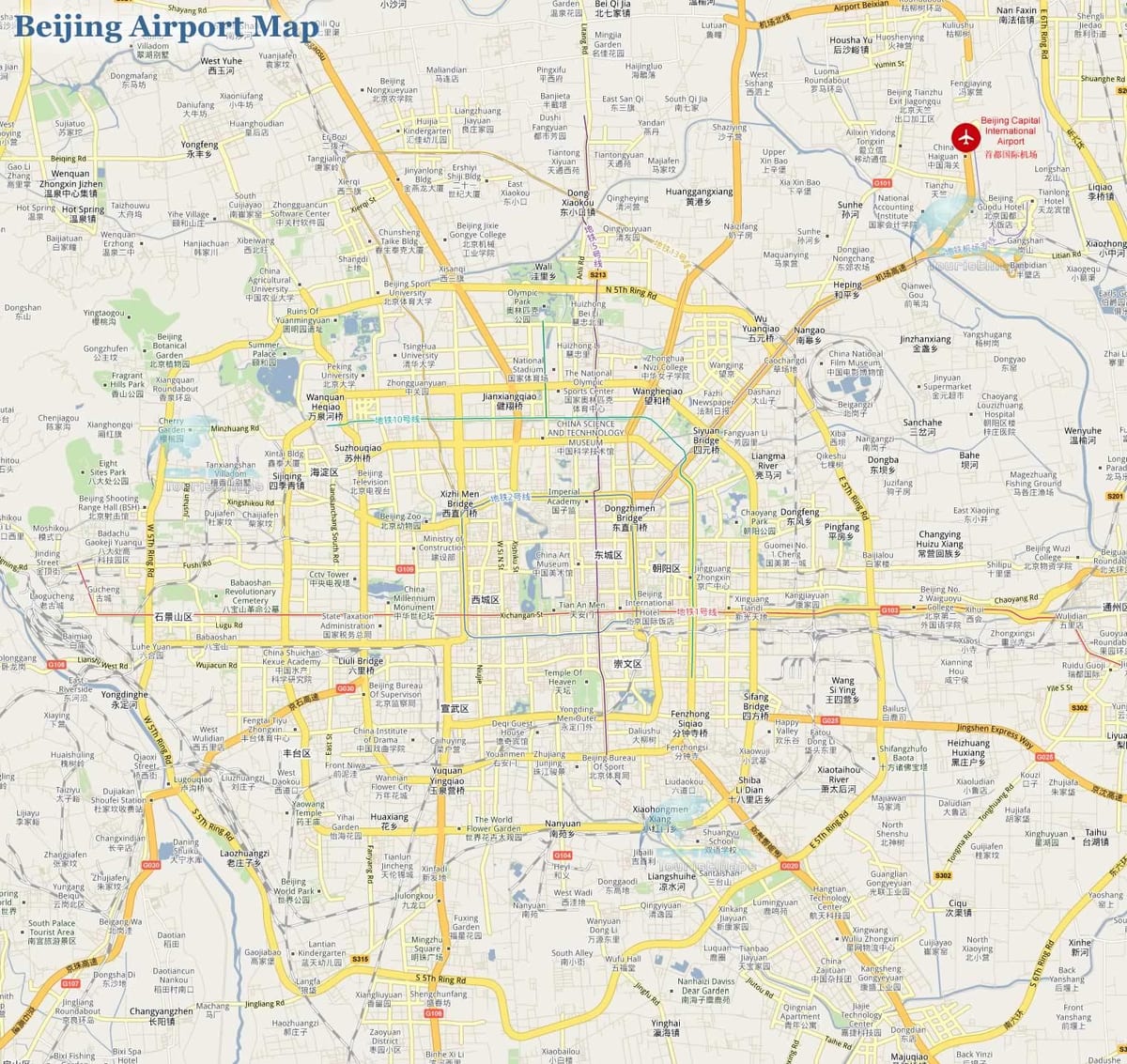 Beijing capital airport sulla mappa