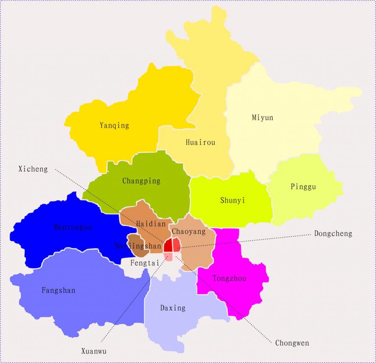 Pechino, Cina Mappa 