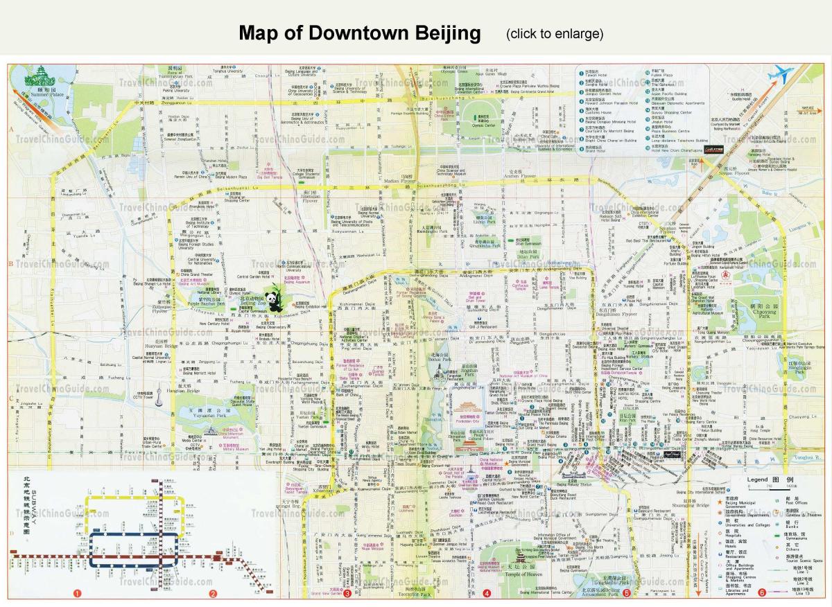 Beijing mappa visite turistiche