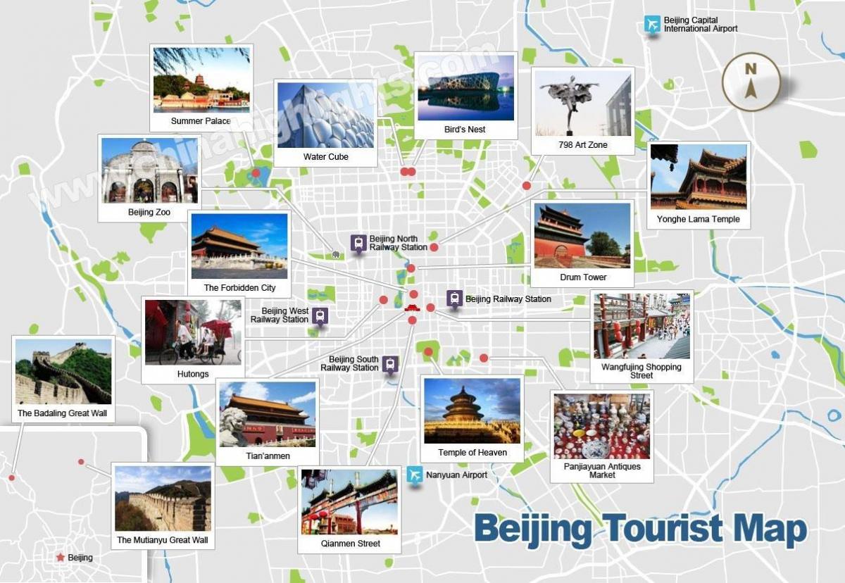 Pechino luoghi di interesse sulla mappa
