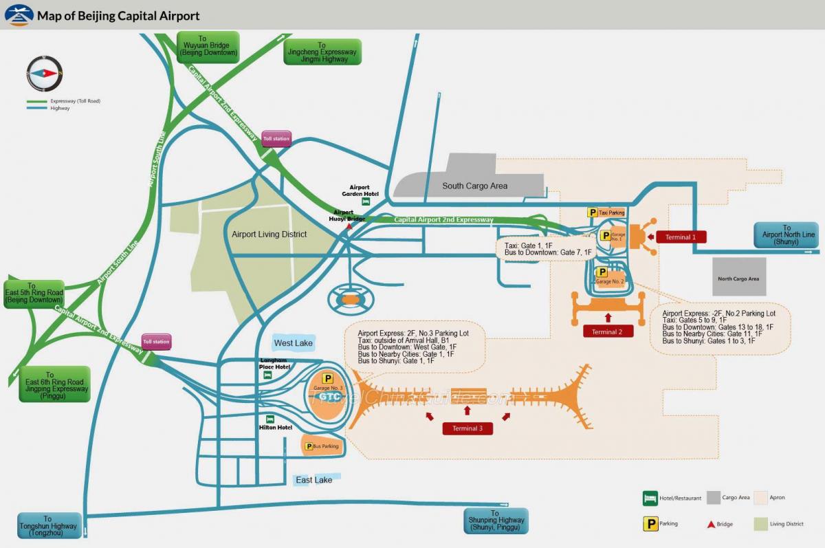 Beijing airport terminal mappa