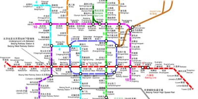 Beijing mappa della metropolitana 2016