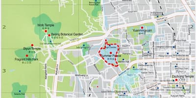 Mappa di palazzo d'estate di Pechino